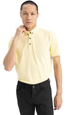 DeFacto Herren T5259AZ Polo Shirt, LT.Yellow, XL von DeFacto