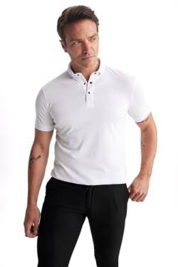 DeFacto Herren T5259AZ Polo Shirt, Off White, XXL von DeFacto