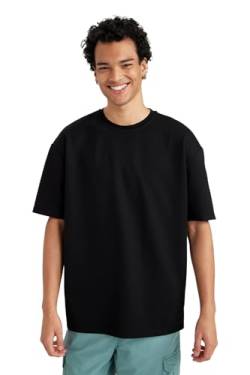 DeFacto Herren X3926AZ T-Shirt, Black, XL von DeFacto