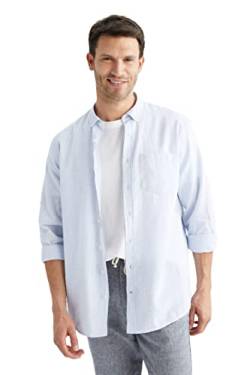 DeFacto Herren X7190AZ Tunic Shirt, LT.Blue, XL von DeFacto