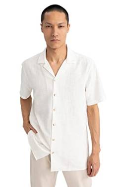 DeFacto Herren Z5189AZ Tunic Shirt, Off White, L von DeFacto