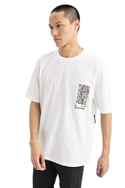 DeFacto Herren Z6088AZ T-Shirt, Ecru, XL von DeFacto