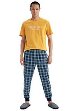 DeFacto Herren Z6598AZ Pajama Set, Yellow, L von DeFacto