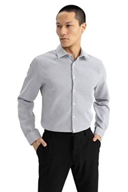 DeFacto Herren Z8168AZ Tunic Shirt, Grey, M von DeFacto