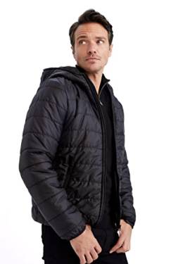 DeFacto Herrenmantel Für Freizeitkleidung Mantel für Herren für Oberbekleidung Black,3XL von DeFacto
