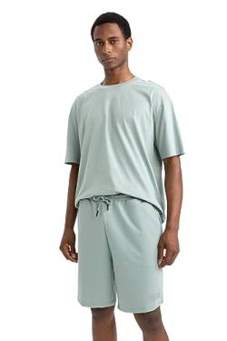 DeFacto Men's A1624AX T-Shirt, LT.Green, XL von DeFacto