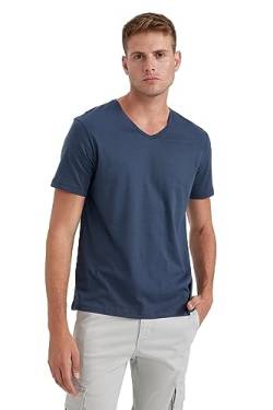 DeFacto Men's B0646AX T-Shirt, Indigo, L von DeFacto
