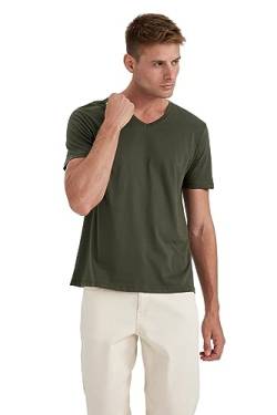 DeFacto Men's B0646AX T-Shirt, LT.Khaki, S von DeFacto