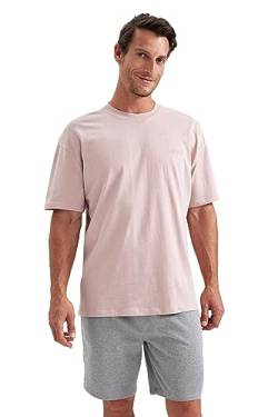 DeFacto Men's B0662AX T-Shirt, Salmon, XL von DeFacto