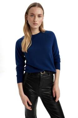 DeFacto Pullover Damen Langarm Blusen & Tuniken - Pullover Damen Winter Sweater Regular Fit Crew Neck von DeFacto