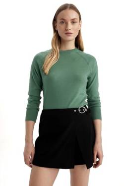 DeFacto Pullover Damen Langarm Blusen & Tuniken - Pullover Damen Winter Sweater Regular Fit Crew Neck von DeFacto