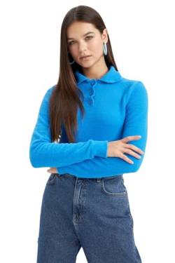 DeFacto Pullover Normal Passform für Damen - Rollkragenpullover Pulli für Oberteile Damen Blue,S - M von DeFacto