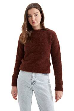 DeFacto Pullover Normal Passform für Damen - Rollkragenpullover Pulli für Oberteile Damen Brown,3XL von DeFacto