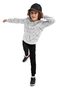 DeFacto Trainingsanzug für Jungen Sweatshirt und Jogginghose Pack für Jungen Optic LT.Grey Melange,9/10 Y von DeFacto