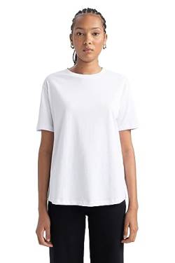 DeFacto Women's B0642AX T-Shirt, White, M von DeFacto