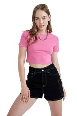 DeFacto Women's B0688AX T-Shirt, PINK, Large von DeFacto