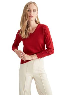 DeFacto Women's F7088AZ Pullover Sweater, RED, 3XL von DeFacto