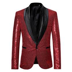 DeHolifer Anzug Herren Jacke Pailletten Anzugjacke Abendessen Hochzeit Sakko Herren Slim Fit Blazer Männer Anzug Party Anzüge für Herren Hochzeitsanzug Kostüm Herrenanzug von DeHolifer