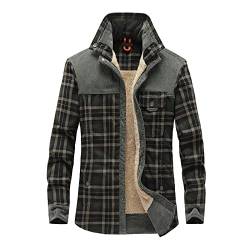 DeHolifer Holzfäller Jacke Herren Winter Mantel Vintage Winterjacke Herren Fleecejacke Warm Übergangsjacke Strickjacke Arbeitsjacke Herren Wintermantel Männer Outdoorjacke Wanderjacke von DeHolifer