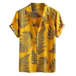 Hawaiihemd Herren Kurzarm Hemd Palmen Drucken Freizeithemd T Shirts Hawaii Hemd Männer Hemden Blumenhemd Herrenhemden Sommer Lose Hemd Herren Sommerhemd für Urlaub von DeHolifer