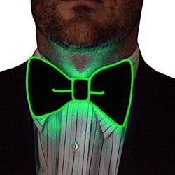 Herren LED Beleuchten Fliege Krawatte, Männer Baumwolle Hochzeit Fliege Anziehen Anzug Krawatte Wellenpunkt Prom Krawatte Eleganter Gentleman Krawatte in verschiedenen Farben (4.75 inches, B) von DeHolifer