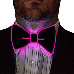 Herren LED Beleuchten Fliege Krawatte, Männer Baumwolle Hochzeit Fliege Anziehen Anzug Krawatte Wellenpunkt Prom Krawatte Eleganter Gentleman Krawatte in verschiedenen Farben (4.75 inches, E) von DeHolifer