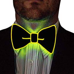Herren LED Beleuchten Fliege Krawatte, Männer Baumwolle Hochzeit Fliege Anziehen Anzug Krawatte Wellenpunkt Prom Krawatte Eleganter Gentleman Krawatte in verschiedenen Farben (4.75 inches, H) von DeHolifer