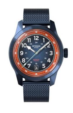 DeTomaso Blue Explorer Automatic Blau Herren Armbanduhr Analog Automatik Mesh Armband Blau von DeTomaso