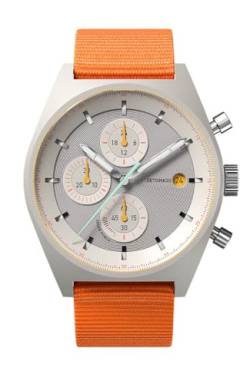 DeTomaso D10 Chrono SOLAR Gray Yellow Grau Gelb Herren-Armbanduhr Analog Solar #Tide Ocean Material® Armband Orange von DeTomaso