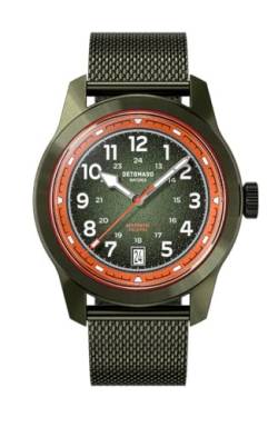 DeTomaso Green Explorer Automatic Olive Herren Armbanduhr Analog Automatik Mesh Armband Olive von DeTomaso