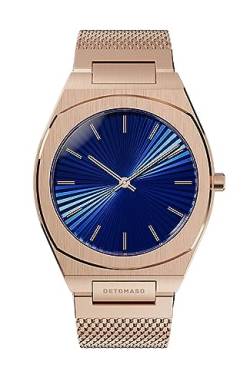 DeTomaso VOLTRE Nightsky Rose Rosegold Blau Damen-Armbanduhr Analog Quarz Mesh Milanese Armband Rosegold von DeTomaso