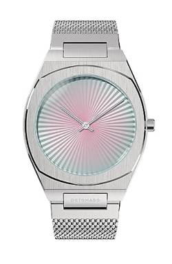 DeTomaso VOLTRE Sakura Sky Silber Rosa Damen-Armbanduhr Analog Quarz Mesh Milanese Armband Silber von DeTomaso