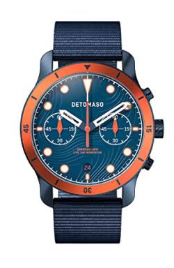 DeTomaso Venture Chronograph TOPO Blue Blau Herren-Armbanduhr Analog Quarz Nylon Armband Dunkelblau von DeTomaso