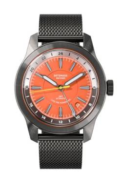 DeTomaso World Explorer Automatic GMT Gray ORANGE Grau Orange Herren Armbanduhr Analog Automatik Mesh Armband Grau von DeTomaso