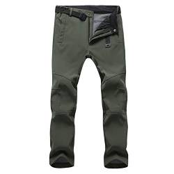 DeaAmyGline Wanderhose Herren Softshellhose Outdoor Wasserdicht Winddicht Warme Fleece Gefüttert Skihose Snowboardhose Winter Trekkinghose Arbeitshose Sporthose Winter Hose Outdoorhose von DeaAmyGline