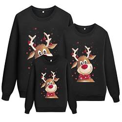 DeaAmyGline Weihnachtspullover Familie Set Prtnerlook Weihnachtspulli Lustig Weihnachts Sweatshirt Pärchen Pullover Weihnachten Langarm Weihnachtsshirt für Damen Herren Kinder Mädchen Jungen von DeaAmyGline