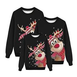 DeaAmyGline Weihnachtspullover Familie Set Prtnerlook Weihnachtspulli Lustig Weihnachts Sweatshirt Pärchen Pullover Weihnachten Langarm Weihnachtsshirt für Damen Herren Kinder Mädchen Jungen von DeaAmyGline