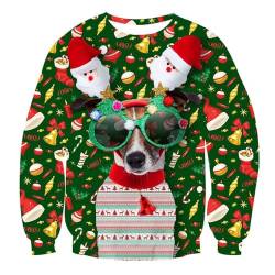 DeaAmyGline Weihnachtspullover Herren Lustig, Hässliche Weihnachtspullover Herren Damen 3D Drucken Sweatshirt Lustige Weihnachten Pullover Unisex Ugly Christmas Sweater Jumper Pullis von DeaAmyGline