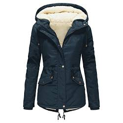 DeaAmyGline Winterjacke Damen Teddyfell Gefüttert Winter Jacke Parka Warm Wintermantel mit Fellkapuze Dicke Mantel Kapuzenjacke Winterparka von DeaAmyGline