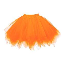 Tüllrock Damen Tutu Rock 50er Rockabilly Vintage Petticoat Unterrock Kurz Ballet Tanzrock Minirock Tütü Röcke für Karneval Kostüm Party Festlich Tanzkleid Ballkleid Abendkleid Partykleid von DeaAmyGline