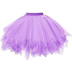 Tüllrock Damen Tutu Rock 50er Rockabilly Vintage Petticoat Unterrock Kurz Ballet Tanzrock Minirock Tütü Röcke für Karneval Kostüm Party Festlich Tanzkleid Ballkleid Abendkleid Partykleid von DeaAmyGline