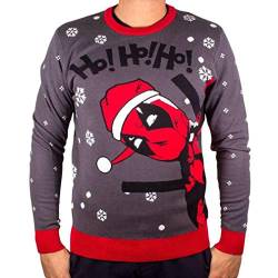 Deadpool Ho! Ho! Ho! Männer Weihnachtspullover grau/rot S von Deadpool