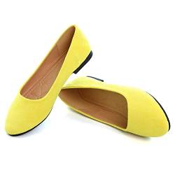 Dear Time Flache Damenschuhe, bequem, zum Reinschlüpfen, spitze Zehenpartie, Ballerinas, Upgrade-Gelb, 40.5 EU von Dear Time