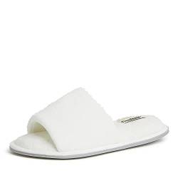 Dearfoams Damen Beatrice Velour Slide Hausschuh, cremefarben, Small von Dearfoams