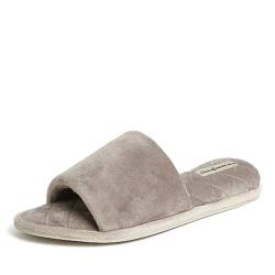 Dearfoams Damen Beatrice Velours Slide Hausschuh, Zinnfarben, Small von Dearfoams