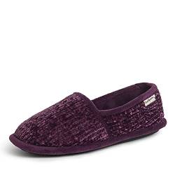 Dearfoams Damen Chenille A-Line Hausschuh, aubergine, Large von Dearfoams