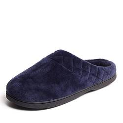 Dearfoams Damen Darcy Mikrofaser-Velours-Clog mit gesteppter Manschette Hausschuh, Peacoat, Small Weit von Dearfoams