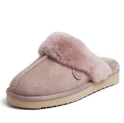 Dearfoams Damen Fireside by Sydney Faux Shearling Scuff Hausschuh, rosa-Dusty pink, 40 EU von Dearfoams