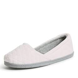 Dearfoams Damen Katie Microfiber Velour Espadrille Hausschuh, Fresh Pink, Large von Dearfoams