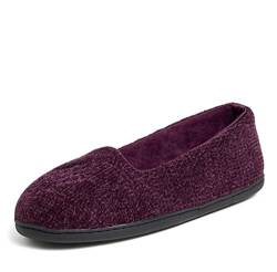 Dearfoams Damen Rebecca Chenille geschlossene Rückseite Hausschuh, aubergine, Medium von Dearfoams